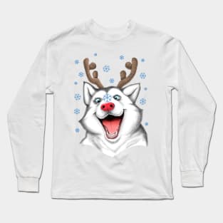 Husky Rudolph Long Sleeve T-Shirt